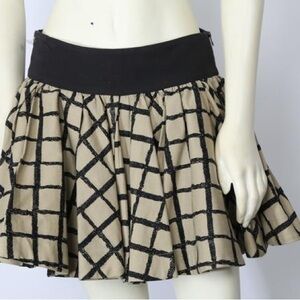 Chic Black and Tan Plaid Skirt